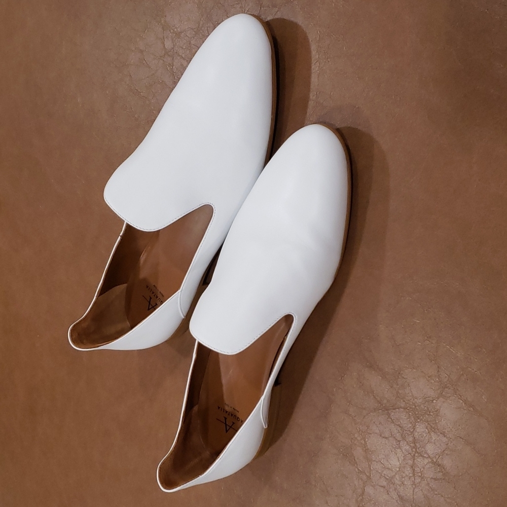 Aquatalia Emmaline White Weatherproof Nappa Leather Loafer Shoe NWT Size 10 M
